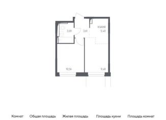 Однокомнатная квартира на продажу, 32.7 м2, Москва, жилой комплекс Остафьево, к16