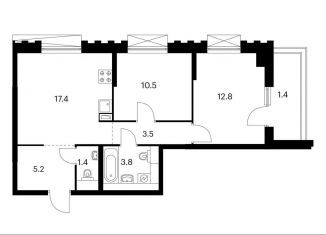 2-ком. квартира на продажу, 56 м2, Москва, станция Щербинка