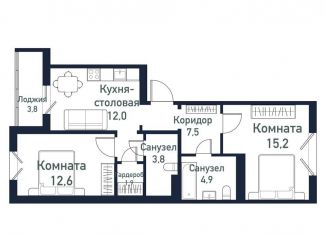 Продажа 2-ком. квартиры, 57.6 м2, Челябинская область