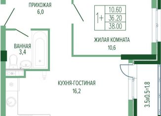 Продажа 1-комнатной квартиры, 38 м2, Краснодарский край