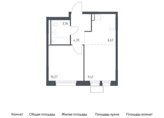 1-комнатная квартира на продажу, 34.4 м2, Химки, жилой комплекс Квартал Ивакино, к3