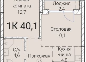 1-ком. квартира на продажу, 40.1 м2, Новосибирская область, Овражная улица, 2А