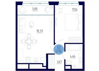 Продажа 1-комнатной квартиры, 41.9 м2, Рязанская область
