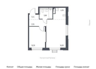 Продаю 1-комнатную квартиру, 40.4 м2, Московская область, жилой комплекс Прибрежный Парк, к6.1