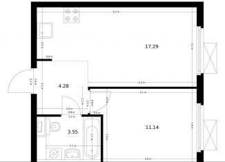 Продам 1-комнатную квартиру, 36.3 м2, Москва, жилой комплекс Ютаново, 6