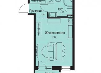 Продам квартиру студию, 26.4 м2, деревня Новосергиевка