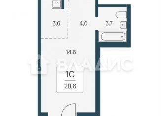 Продается квартира студия, 28.6 м2, Новосибирск, улица Брестская Горка