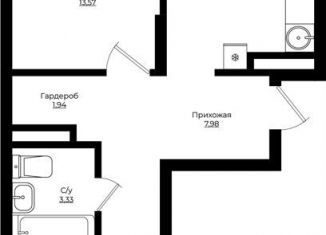 2-комнатная квартира на продажу, 57.2 м2, Краснодар, жилой комплекс Европа Клубный Квартал 9, лит1