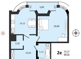 Продаю 2-ком. квартиру, 59.1 м2, Хабаровск