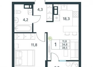 Продажа 1-ком. квартиры, 38.5 м2, Забайкальский край