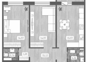 Продам 2-комнатную квартиру, 65.6 м2, Новосибирск, улица Петухова, с1, Кировский район