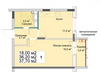 Продажа 1-ком. квартиры, 37.7 м2, Нижегородская область