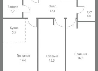 Продам 3-ком. квартиру, 71.7 м2, Москва, станция Немчиновка