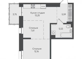 Продается 1-ком. квартира, 47.9 м2, Иркутск, ЖК Новые Горизонты