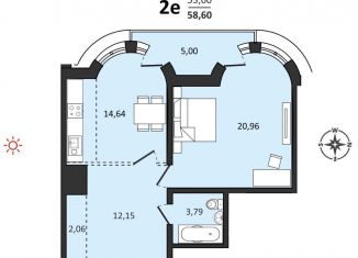 Продается 2-ком. квартира, 58.6 м2, Хабаровск, Быстринская улица, 2