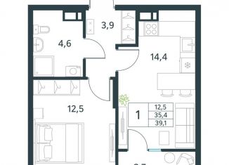 Продам 1-комнатную квартиру, 39.1 м2, Забайкальский край