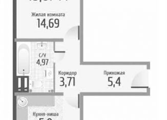 2-комнатная квартира на продажу, 49.6 м2, Новосибирск, метро Студенческая