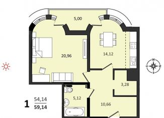 Продаю 1-комнатную квартиру, 59.1 м2, Хабаровский край