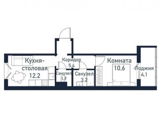 Продается 1-комнатная квартира, 33.1 м2, посёлок Западный, улица имени Капитана Ефимова, 4