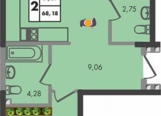 Продаю 2-комнатную квартиру, 68.2 м2, Краснодар, Прикубанский округ, улица имени Генерала Брусилова, 5лит1.2