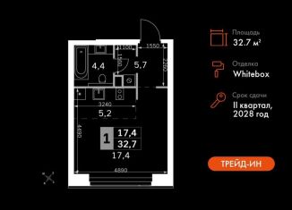 Продам 1-ком. квартиру, 32.7 м2, Москва, 3-й Хорошёвский проезд, 3А, метро Беговая