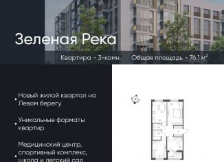 Продается 3-ком. квартира, 76.1 м2, Омская область, микрорайон Зелёная Река, 7