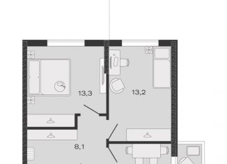 Продаю 2-ком. квартиру, 49.3 м2, Краснодарский край, ЖК Дзенпарк, 1/1