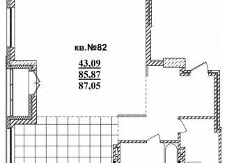 3-комнатная квартира на продажу, 87.1 м2, Новосибирская область, Садовая улица, 17