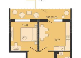 Продается 1-комнатная квартира, 37.1 м2, Екатеринбург, метро Уральская, улица Миномётчиков, 9