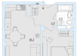 Продается 1-комнатная квартира, 39.4 м2, деревня Борисовичи, Балтийская улица, 17А