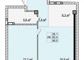 Продается 2-ком. квартира, 56 м2, Томская область, улица Владимира Высоцкого, 8Д