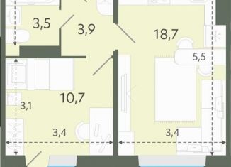 Продаю 1-ком. квартиру, 36.8 м2, Новосибирская область, Спортивная улица, 37