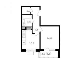 Продаю 1-ком. квартиру, 38.2 м2, Москва, метро Октябрьское поле