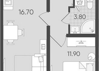 Однокомнатная квартира на продажу, 36.1 м2, Санкт-Петербург, муниципальный округ Полюстрово, Северный проспект, 111