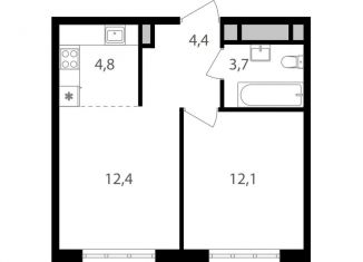 Продам 2-комнатную квартиру, 37.4 м2, Москва, Михалковская улица, 48с1