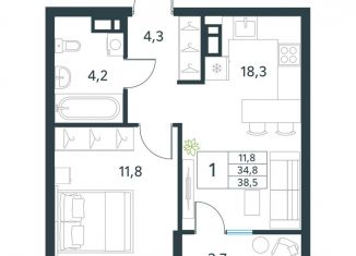 Продам 1-ком. квартиру, 38.5 м2, Забайкальский край