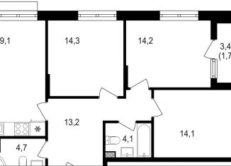 Продается 3-комнатная квартира, 86.3 м2, Москва, САО, Михалковская улица, 48к1