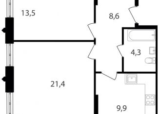 Продаю 2-комнатную квартиру, 57.7 м2, Москва, метро Академика Янгеля