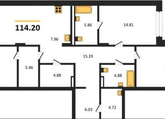 Продается 3-комнатная квартира, 114.2 м2, Новосибирск, Кедровая улица, с45к1