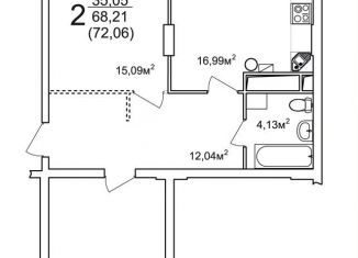 Продается двухкомнатная квартира, 72.1 м2, Тверь, Заволжский район