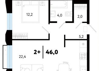 Продается 2-ком. квартира, 46.1 м2, Тюмень