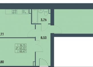 Продается 2-ком. квартира, 66.5 м2, Красноярск, Советский район