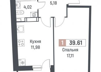 Продается однокомнатная квартира, 38.3 м2, Мурино