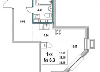 Продам квартиру студию, 33.2 м2, Выборг, 1-я Южная улица, 8