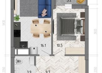 Продам 1-комнатную квартиру, 41.8 м2, Воронеж, улица Фёдора Тютчева, 93/4, ЖК Микрорайон Боровое