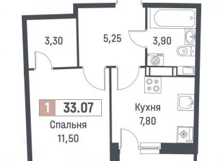 Продам 1-комнатную квартиру, 31.8 м2, Мурино