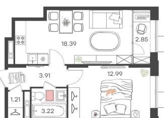 Продажа 1-ком. квартиры, 42.6 м2, Нижний Новгород