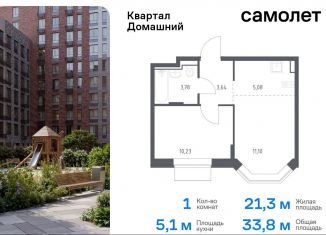 Продам однокомнатную квартиру, 33.8 м2, Москва, жилой комплекс Квартал Домашний, 2