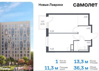 Продается 1-ком. квартира, 36.3 м2, Мурино