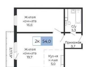 Продажа 2-комнатной квартиры, 54 м2, Красноярск